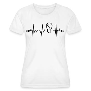 Elektriker Herzlinie - Frauen Funktions-T-Shirt - Weiß - Vorne - AI Model Female 172 dark (172cm)