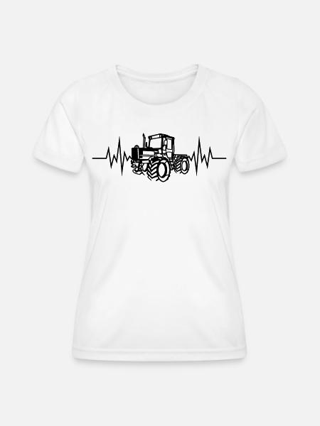 MB Trac 01 Herzfrq - Frauen Funktions-T-Shirt - Weiß
