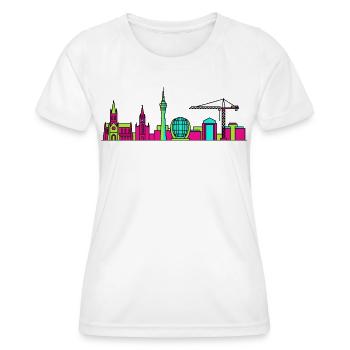 Glasgow City Skyline Clyde Arc Moderne Linienkunst - Frauen Funktions-T-Shirt - Weiß - Vorne - AI Model Female 172 dark (172cm)