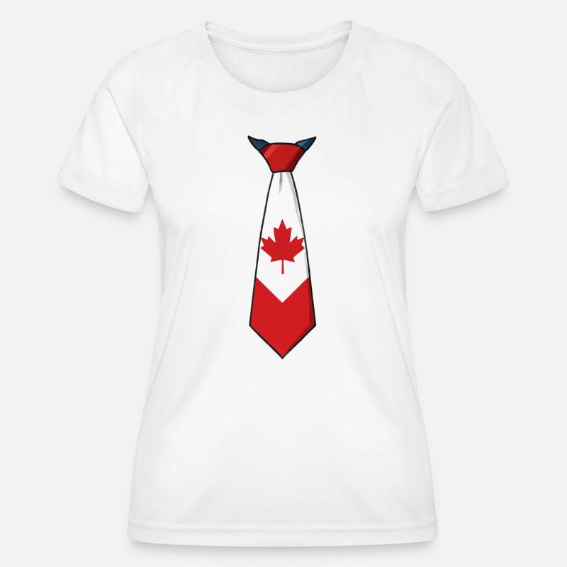 Canada Tie – Flag Design - Women's Functional T-Shirt - white