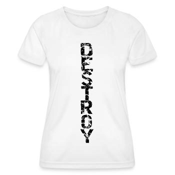 Destroy in black - Women's Functional T-Shirt - white - Front - AI Model Female 172 dark (172cm)