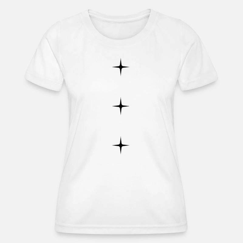 Three stars – Minimal Star DesignSimple design - Women's Functional T-Shirt - white