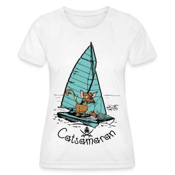 Catamaran Cat Boat - Women's Functional T-Shirt - white - Front - AI Model Female 172 dark (172cm)