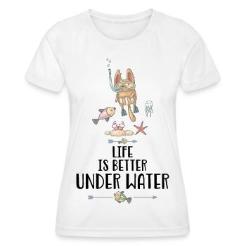 Diver - Women's Functional T-Shirt - white - Front - AI Model Female 172 dark (172cm)
