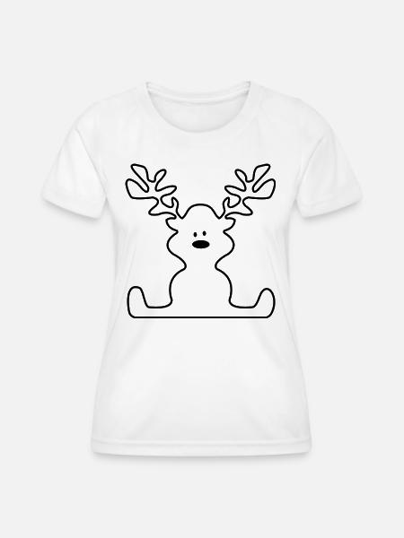Elch - Frauen Funktions-T-Shirt - Weiß