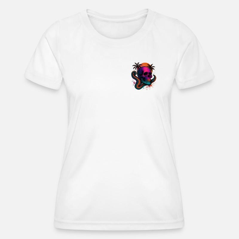 Neon Skull - Women's Functional T-Shirt - white