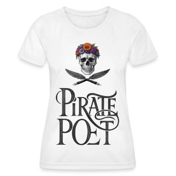 PIRATE POET - let's talk - T-shirt sport Femme - blanc - Devant - AI Model Female 172 dark (172cm)
