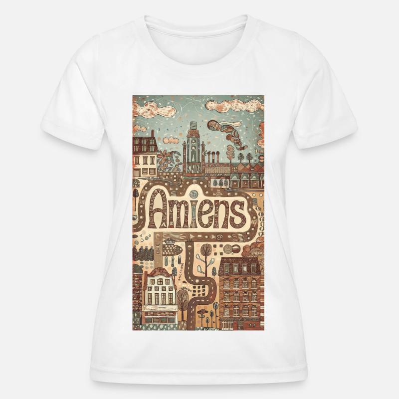 Amiens Cityscape Whimsy - Women's Functional T-Shirt - white