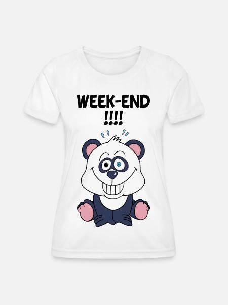 Panda-Wochenende - Frauen Funktions-T-Shirt - Weiß