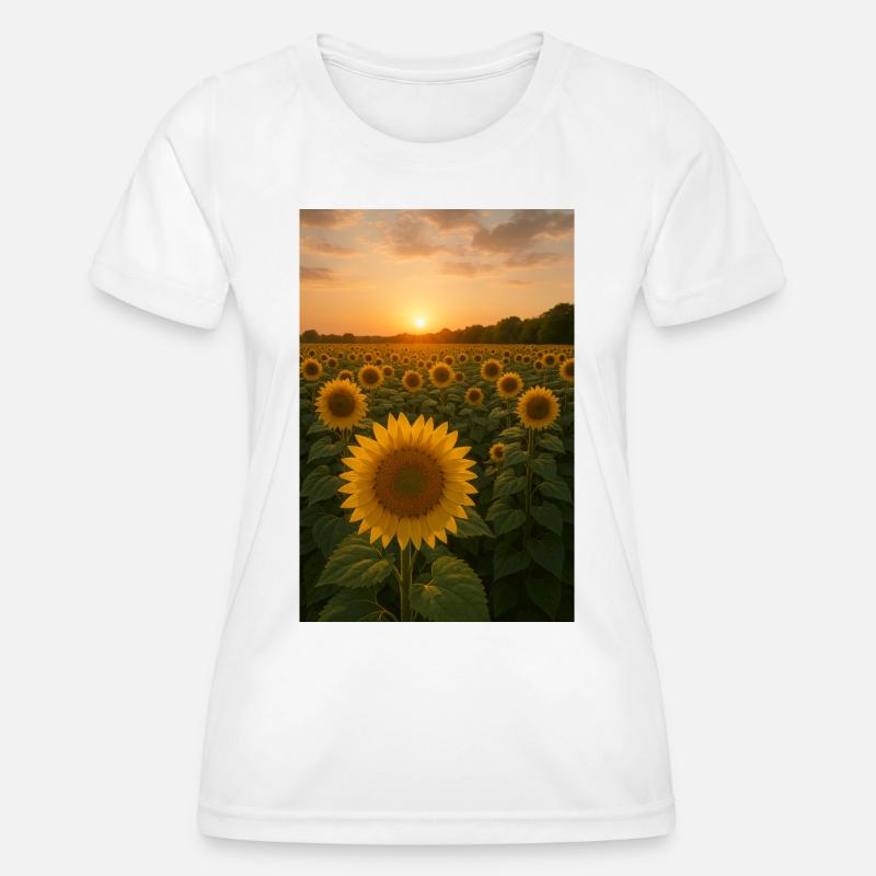 Sunflower fields at sunset - Women's Functional T-Shirt - white
