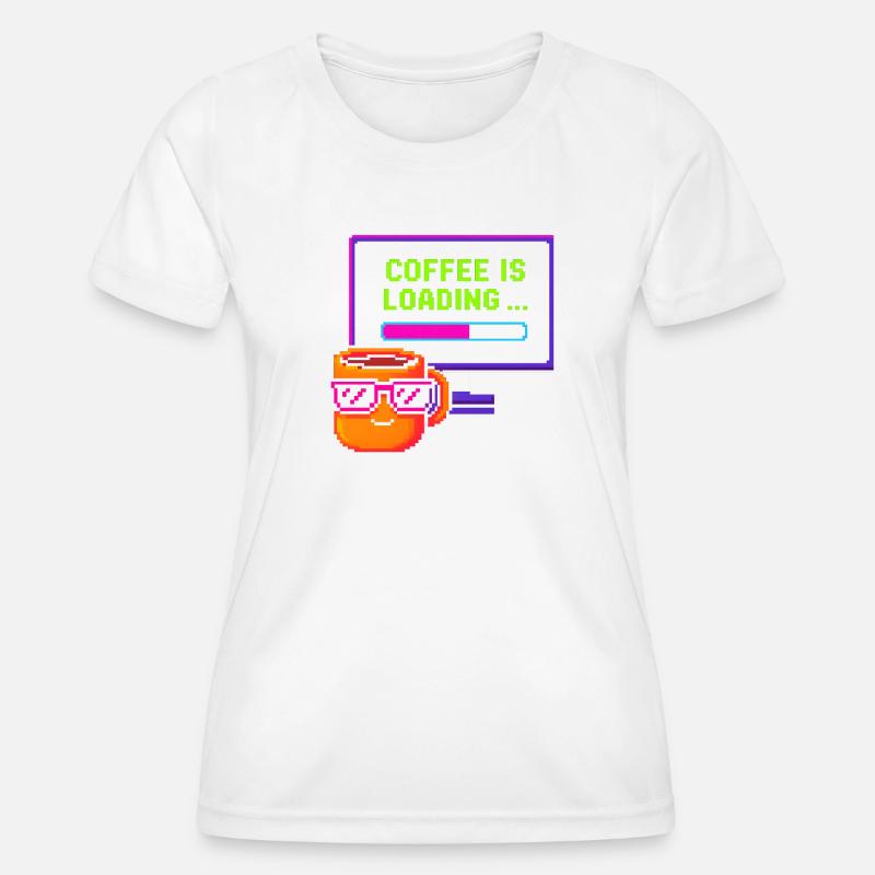 Coffee is loading - Women's Functional T-Shirt - white