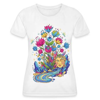 Fountain of Youth Spring River Dreamscape Happiness - Women's Functional T-Shirt - white - Front - AI Model Female 172 dark (172cm)