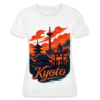 Kyoto Skyline – Design japonais - T-shirt sport Femme - blanc - Devant - AI Model Female 172 dark (172cm)