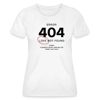 Amour non trouvé – Erreur 404 - T-shirt sport Femme - blanc - Devant - AI Model Female 172 dark (172cm)