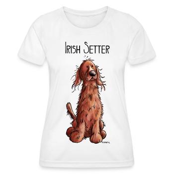 Fröhlicher Irish Setter - Frauen Funktions-T-Shirt - Weiß - Vorne - AI Model Female 172 dark (172cm)