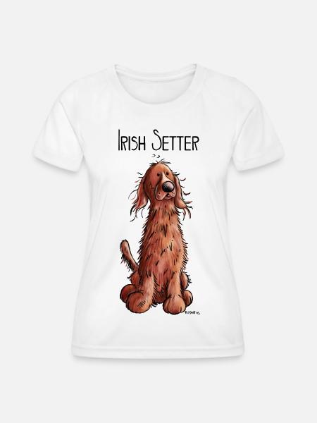 Fröhlicher Irish Setter - Frauen Funktions-T-Shirt - Weiß