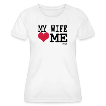 ma femme m'aime par wam - T-shirt sport Femme - blanc - Devant - AI Model Female 172 dark (172cm)