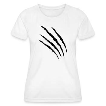 kratzer tatze klaue claws pfote - Women's Functional T-Shirt - white - Front - AI Model Female 172 dark (172cm)