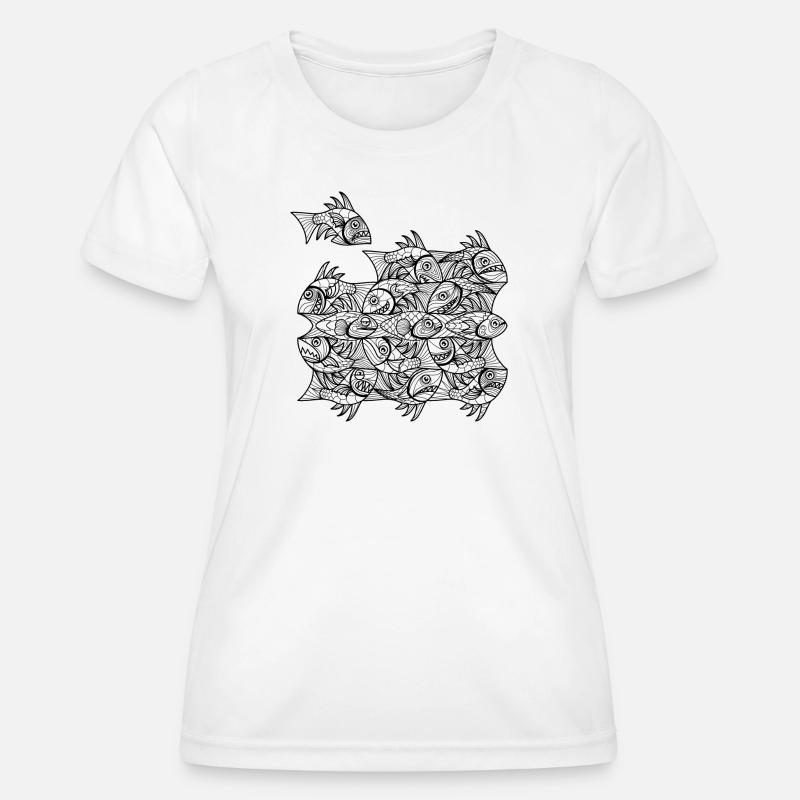 Escher Fish - Women's Functional T-Shirt - white