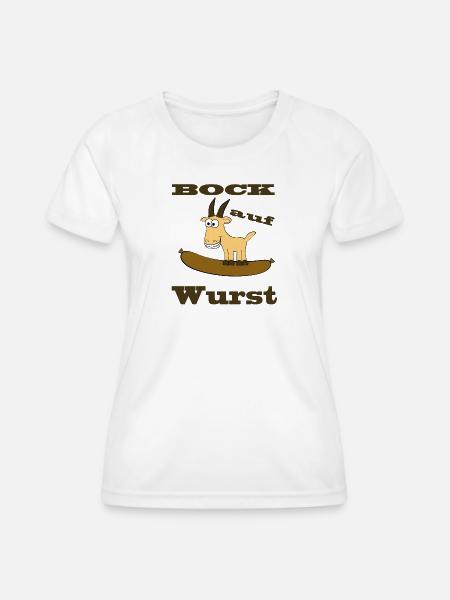 Comic Bock - Bock auf Wurst - Frauen Funktions-T-Shirt - Weiß