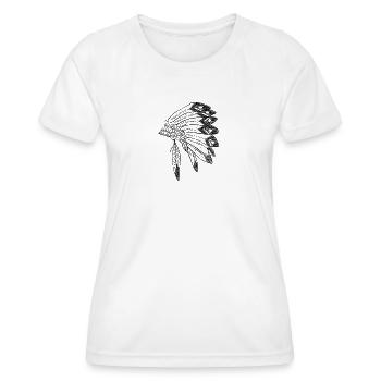 Coiffe Apache Guerrier Indien - T-shirt sport Femme - blanc - Devant - AI Model Female 172 dark (172cm)