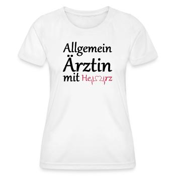 Allgemeinärztin mit Herz Geschenk - Frauen Funktions-T-Shirt - Weiß - Vorne - AI Model Female 172 dark (172cm)