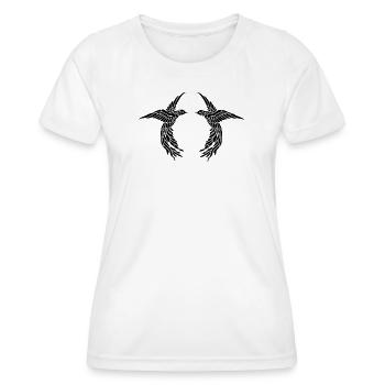 Zwei kleine Vögel - Frauen Funktions-T-Shirt - Weiß - Vorne - AI Model Female 172 dark (172cm)