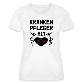 Krankenpfleger mit Herz Geschenk - Frauen Funktions-T-Shirt - Weiß - Vorne - AI Model Female 172 dark (172cm)