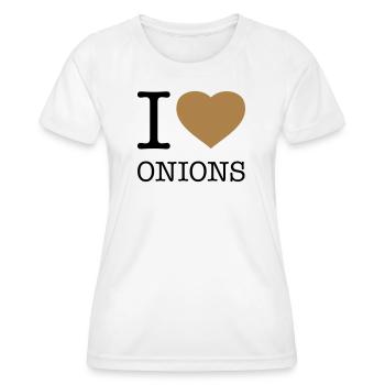 I LOVE ONIONS Zwiebeln - Frauen Funktions-T-Shirt - Weiß - Vorne - AI Model Female 172 dark (172cm)