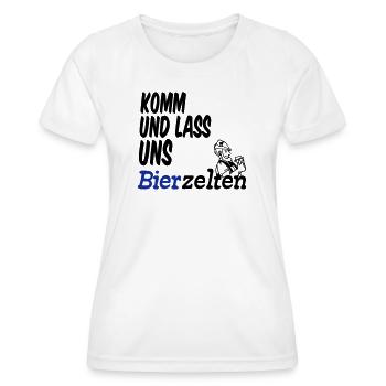 Bierzelt,Bier,Sprüche,Geschenk - Frauen Funktions-T-Shirt - Weiß - Vorne - AI Model Female 172 dark (172cm)