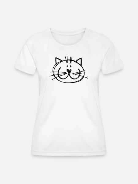 Katzen Zeichnung - Frauen Funktions-T-Shirt - Weiß
