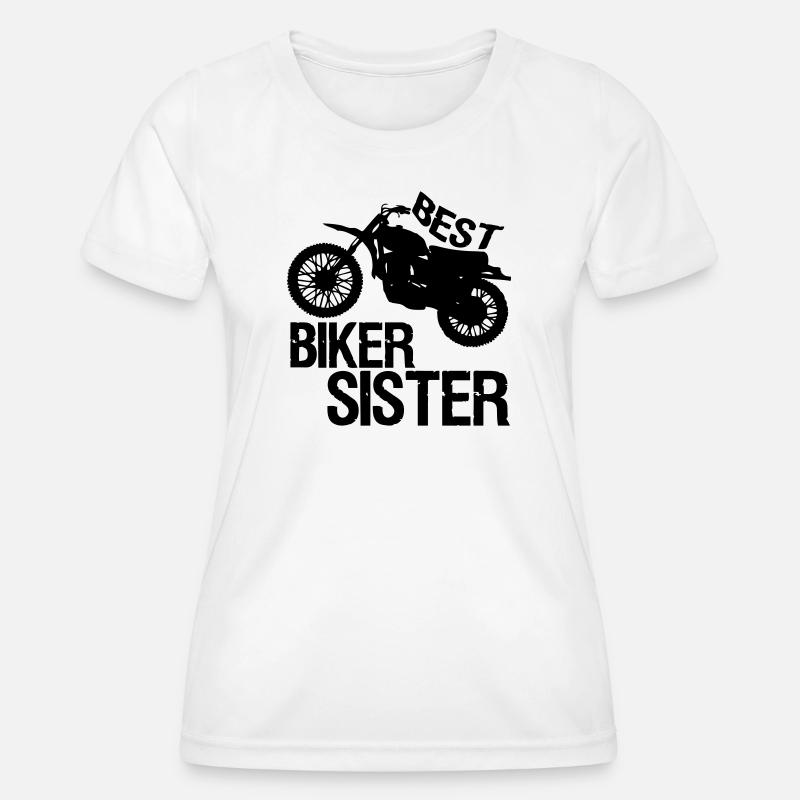 Best Biker Sister - Women's Functional T-Shirt - white