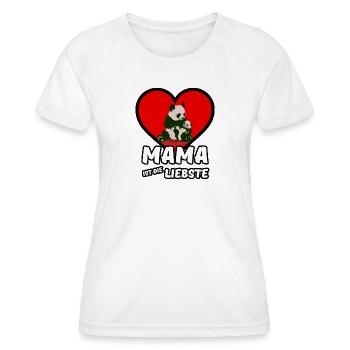 Mama ist die Liebste - Mutter, Muttertag, Geschenk - Frauen Funktions-T-Shirt - Weiß - Vorne - AI Model Female 172 dark (172cm)