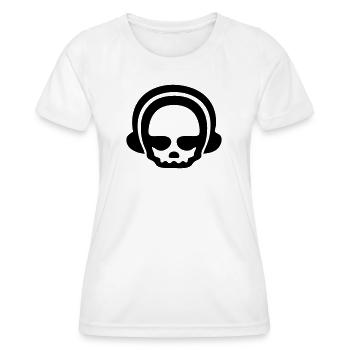 Casque crâne 1Clr - T-shirt sport Femme - blanc - Devant - AI Model Female 172 dark (172cm)