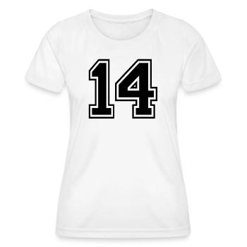 14 - Frauen Funktions-T-Shirt - Weiß - Vorne - AI Model Female 172 dark (172cm)