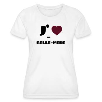 J'aime ma belle-mère (V) - T-shirt sport Femme - blanc - Devant - AI Model Female 172 dark (172cm)