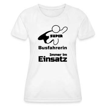 Super Busfahrerin, Bus, Verkehr, Beruf, Geschenk - Frauen Funktions-T-Shirt - Weiß - Vorne - AI Model Female 172 dark (172cm)