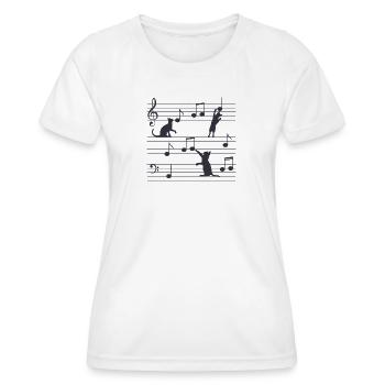 Musique de chat, chats, musique, musique - T-shirt sport Femme - blanc - Devant - AI Model Female 172 dark (172cm)