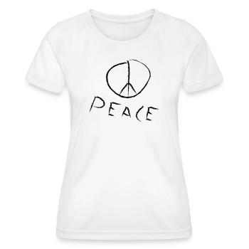 peace exit-shirt - Frauen Funktions-T-Shirt - Weiß - Vorne - AI Model Female 172 dark (172cm)