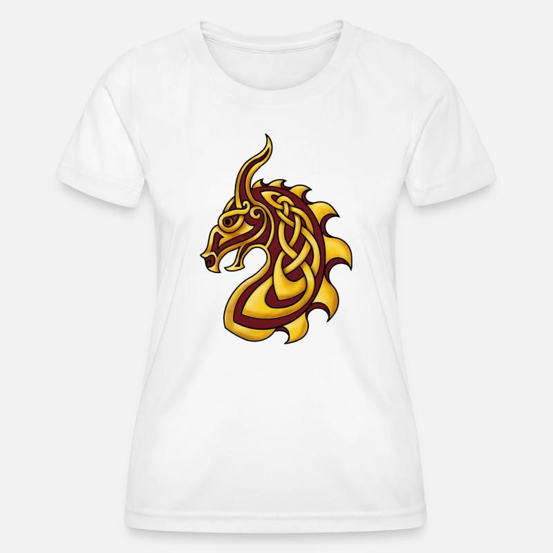 Celtic Dragon Red Gold - Women's Functional T-Shirt - white