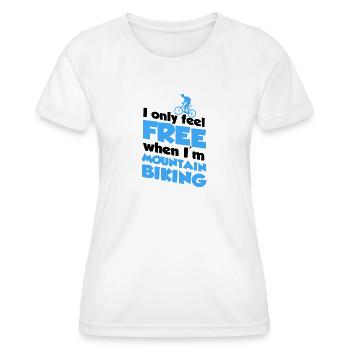 Mountainbike, Biking, Bike, Fahrrad, Fahrradsport - Frauen Funktions-T-Shirt - Weiß - Vorne - AI Model Female 172 dark (172cm)
