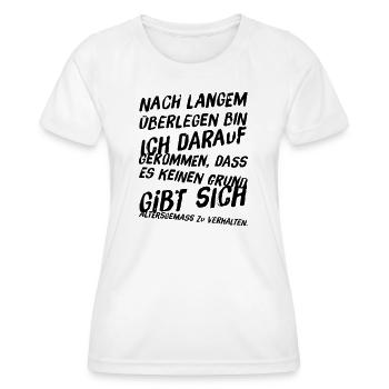 altersgemäß Verhalten - Frauen Funktions-T-Shirt - Weiß - Vorne - AI Model Female 172 dark (172cm)