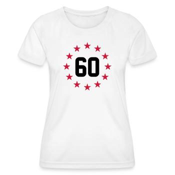 60 years - Women's Functional T-Shirt - white - Front - AI Model Female 172 dark (172cm)