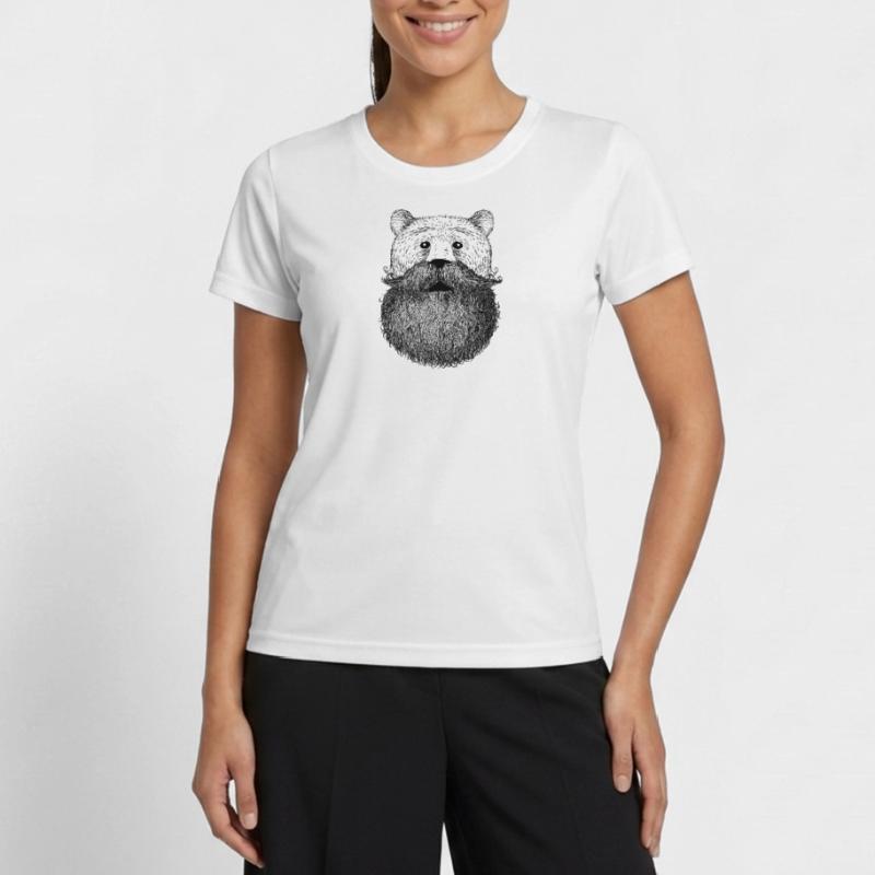 Bär oder Bart Frauen Funktions-T-Shirt