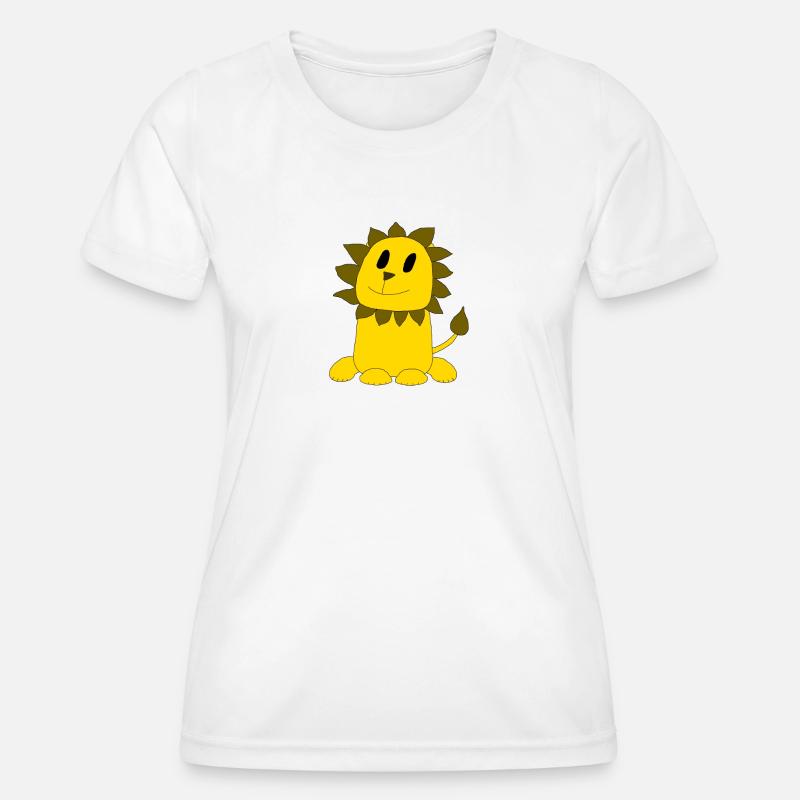 Funny Lion Leo - Women's Functional T-Shirt - white