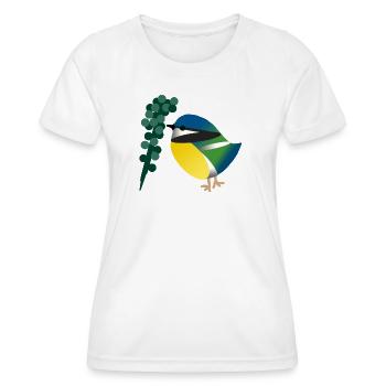 Mésange bleue et baies - T-shirt sport Femme - blanc - Devant - AI Model Female 172 dark (172cm)