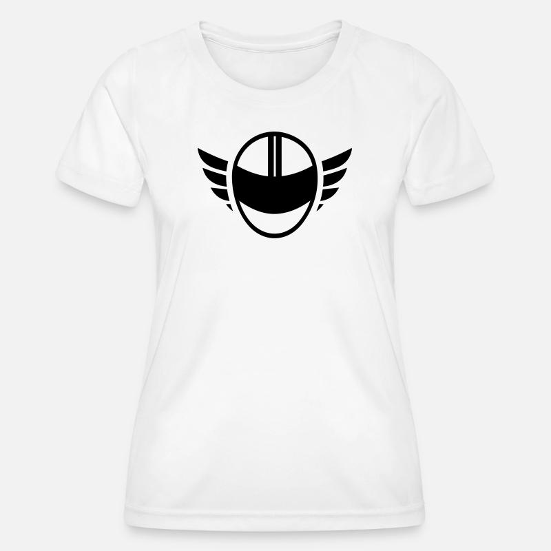 Motorcycle helmet with wings - Women's Functional T-Shirt - white