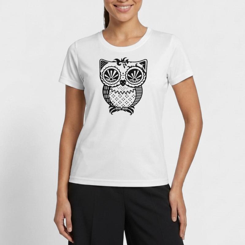 Patchwork Eule Frauen Funktions-T-Shirt