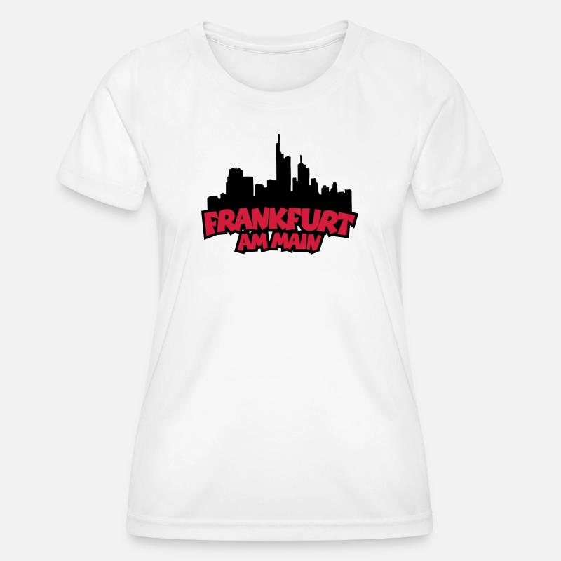 Frankfurt Skyline (Black / Red) - Women's Functional T-Shirt - white