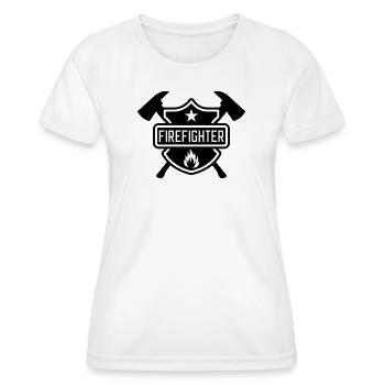 Firefighter - Frauen Funktions-T-Shirt - Weiß - Vorne - AI Model Female 172 dark (172cm)